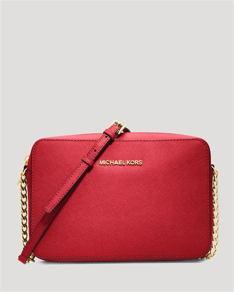 michael kors jet set bright red|michael jet set crossbody.